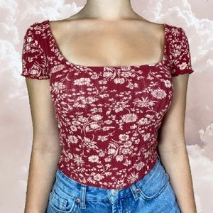 Urban Outfitters floral scoop-neck tee❤️🍒